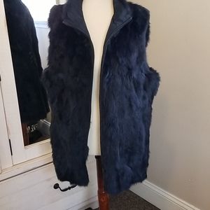 Black Vest Fur And Reversible